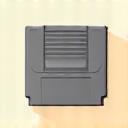 Classic gray retro game cartridge